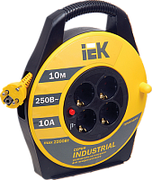 Силовой удлинитель на катушке   УК10 с термозащитой, 4-местный, 10м, WKP14-10-04-10 | код. WKP14-10-04-10 |  IEK